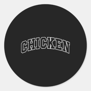 Kip Grappige Sportieve Lettering Kostuum Dierenlie Ronde Sticker