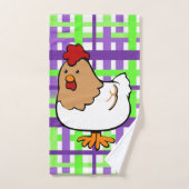 Kip Groene Paarse Geruite Badhanddoek Sets Bad Handdoek (Handdoek)