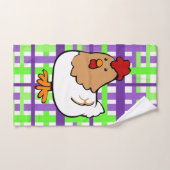 Kip Groene Paarse Geruite Badhanddoek Sets Bad Handdoek (Handdoek)