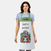 Kip Groenten in Keuken Quote Gepersonaliseerd Schort (Gedragen)