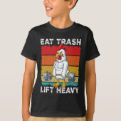 Kip Gym Gewichtstraining Eet Trash Lift Zwaar T-shirt (Voorkant)