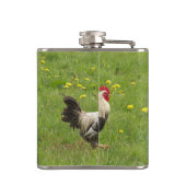 kip, haan, dier, vogel, boerderij, landbouw, heupfles (Achterkant)