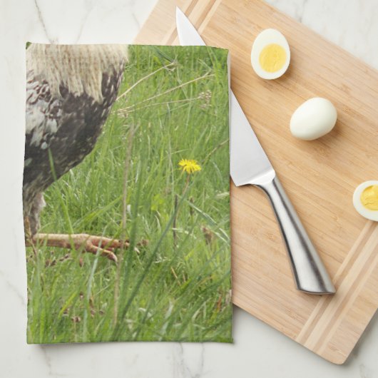 kip, haan, dier, vogel, boerderij, landbouw, theedoek (Quarter Fold)