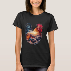 Kip Haan Dubbele Belichting Surrealistisch Bos Nat T-shirt