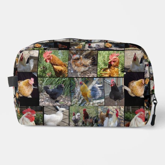 Kip Haan Fotocollage, Toiletartikelen Tas (Voorkant)