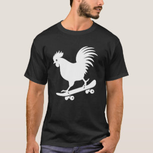 Kip haan hen skateboard skater silhouet t-shirt