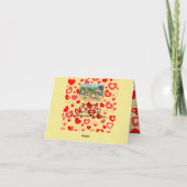Kip Haan Valentijnsdag Liefde Romantische Boerderi Kaart (Achterkant)