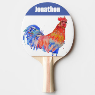 Kip Haan Vogel Jongens Namen Blauw Rood Tafeltennisbatje