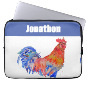 Kip Haan Vogel Kinder Jongens Naam Notitieboek Laptop Sleeve