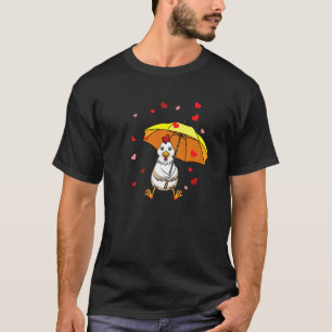 Kip Haantje Hen Met Paraplu En Hartjes T-shirt