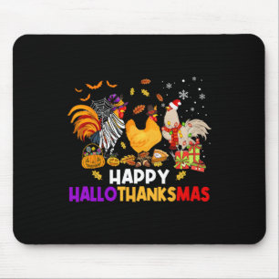 Kip Halloween Gelukkig Hallothanksmas Herfst Kerst Muismat