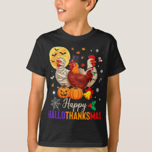 Kip Halloween Thanksgiving Kerstmis Gelukkig Hallo T-shirt