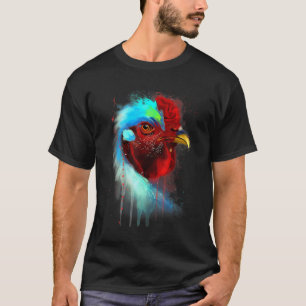 Kip-hand-waterkleurig plastic voor kippen - kleurs t-shirt