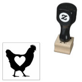 Kip hart zwart-wit moderne illustratie rubberstempel (Gestempeld)