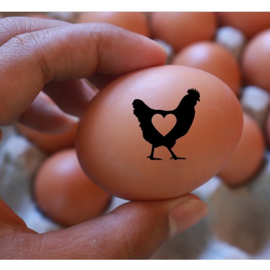 Kip hart zwart-wit moderne illustratie rubberstempel