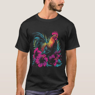 Kip Hawaïaanse Bloemen Haan Kauai Hawaii Vint T-shirt
