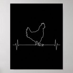 Kip Hen Dier Vintage Hartslag Poster