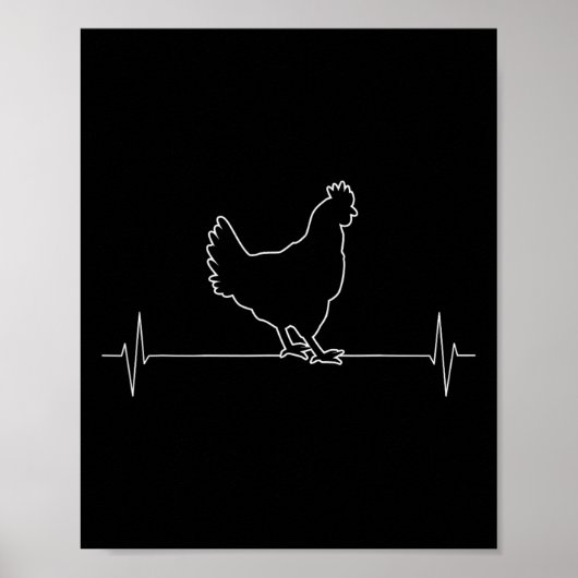Kip Hen Dier Vintage Hartslag  Poster (Voorkant)