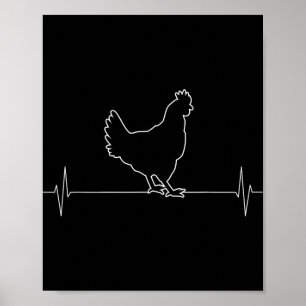 Kip Hen Dier Vintage Hartslag Poster
