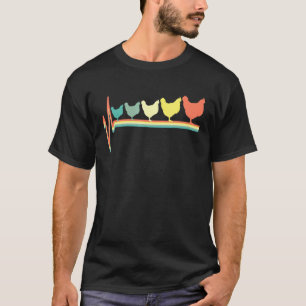 Kip Hen Hartslag Retro T-shirt
