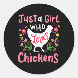 Kip Hen Lief Cadeau  Ronde Sticker