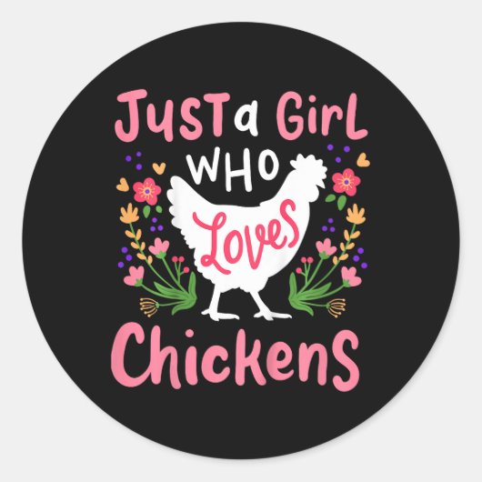 Kip Hen Lief Cadeau Ronde Sticker (Voorkant)