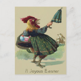 Kip Hen Paashaas Gekleurde Eiermand Feestdagenkaart