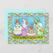 KIP HEN PARTIJ, LAND FEATHERDE VRIENDEN Grappig Briefkaart (Voorkant / Achterkant)