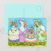 KIP HEN PARTIJ, LAND FEATHERED VRIENDEN Grappig Briefkaart (Voorkant / Achterkant)