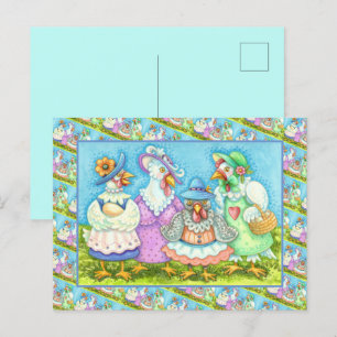 KIP HEN PARTIJ, LANDelijke VEERDE VRIENDEN Grappig Briefkaart