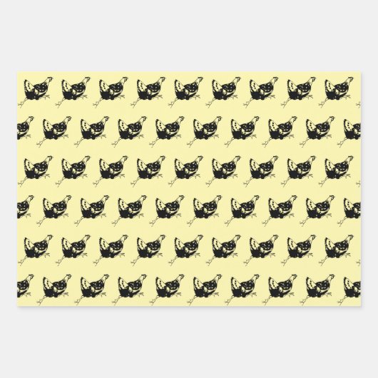 Kip Hen Running Design Wrapping Paper Sheets (Voorkant 3)