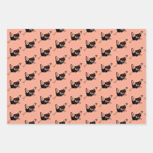 Kip Hen Running Design Wrapping Paper Sheets (Voorkant)