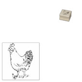 Kip Hen Vogelpen en Inkt Tekening Rubberstempel (Gestempeld)