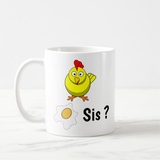 Kip herkent zusters ei koffiemok (Links)