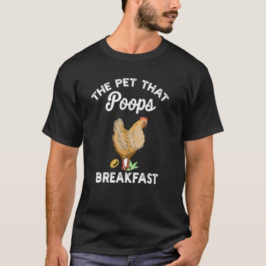 Kip het huisdier dat ontbijt poept Dier T-shirt (Voorkant)
