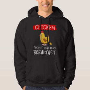 Kip het huisdier dat ontbijt poept grappig hoodie