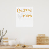 Kip Het Huisdier Dat Ontbijt Poept Poster (Keuken)