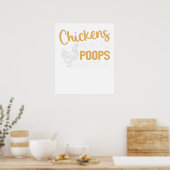 Kip het huisdier dat ontbijt poept poster (Keuken)