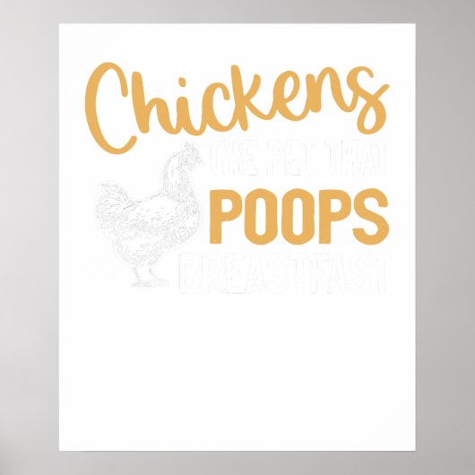 Kip het huisdier dat ontbijt poept poster (Voorkant)