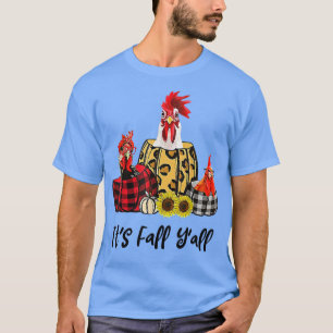 Kip Het is Herfst Y'all Leopard Pumpkin Autumn Tha T-shirt