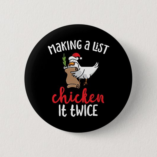 Kip het twee keer leuke kip Kerst ontwerp Ronde Button 5,7 Cm (Voorkant)