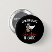 Kip het twee keer leuke kip Kerst ontwerp Ronde Button 5,7 Cm (Voorkant /achterkant)