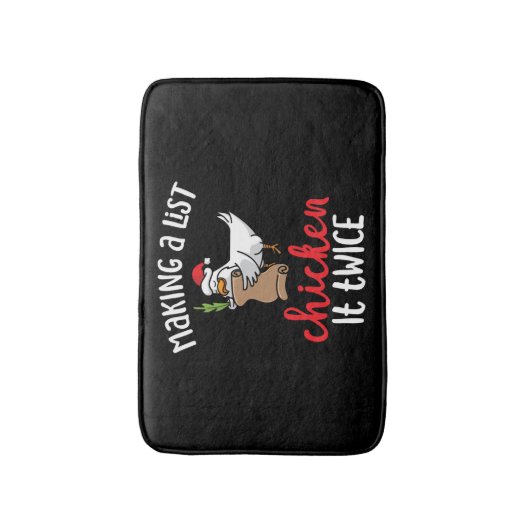 Kip het tweemaal grappig Kip-kerstontwerp Badmat (Voorkant Verticaal)