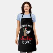 Kip het tweemaal grappig Kip-kerstontwerp Schort (Gedragen)