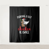 Kip het tweemaal grappig Kip-kerstontwerp Wandkleed (Voorkant)