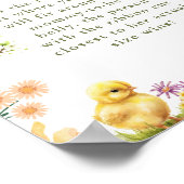 Kip Hoe groot is mama's buik Baby Shower Spel Poster (Hoek)