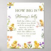 Kip Hoe groot is mama's buik Baby Shower Spel Poster (Voorkant)