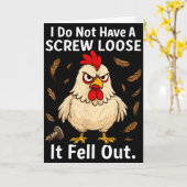 Kip Ik Ben Mijn Schroef Niet Kwijt, Grappig, Grapp Kaart (Gele Bloem)