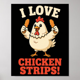 Kip, ik hou van kipfilet! Grappige kip-humor Poster