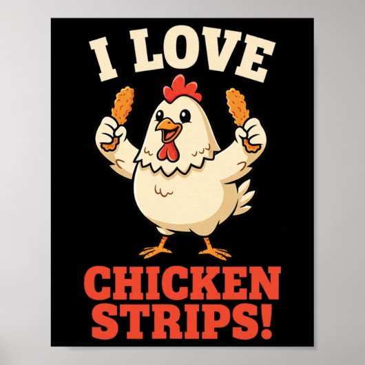 Kip, ik hou van kipfilet! Grappige kip-humor Poster (Voorkant)
